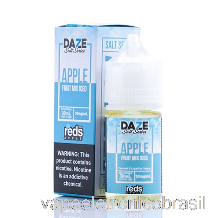 Vape Recarregável Mistura De Frutas Geladas - Suco Eletrônico De Maçã Vermelha - 7 Daze Salt - 30ml 30mg